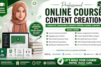 do online course content creation, skool course creaton, or kajabi online course