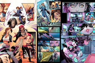 draw comic illustration nsfw comic book cover art graphic novel as comic artist
