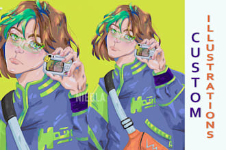 create a digital illustration in semi realism or anime style
