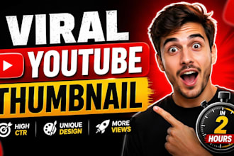 create viral youtube thumbnail design in 2 hours