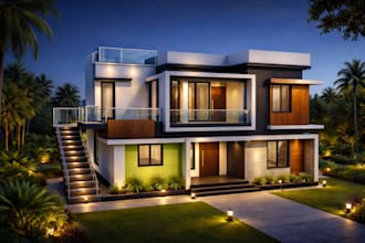 design 2d  house plan dimensions and 3d elevations