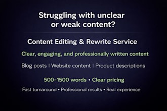 edit, rewrite and improve your content for clarity and impact