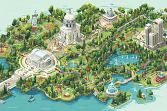 do vector map illustration and event map design