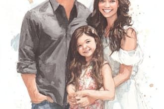 create a watercolor family portrait
