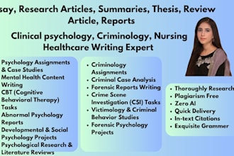 do research on psychology, criminology, forensic, nursing, healthcare