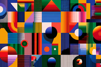 create abstract geometric digital art