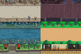 create stunning pixel art background and pixel art scene for your game