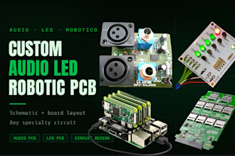 do custom audio led and robotic pcb design schematic circuit and board layout