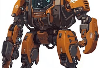 mecha or robotic illustration in detailed style