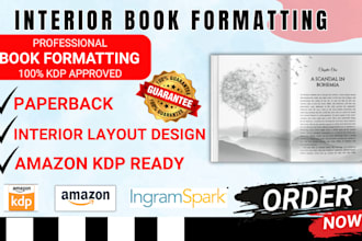 formatt your book interior for amazon KDP paperback and kindle book publishing
