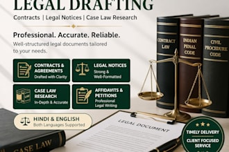 draft contract, legal notices and do case law research