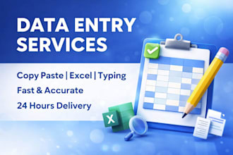 do accurate data entry, copy paste and web research work