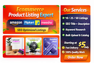 seo optimized product listing on amazon flipkart and meesho