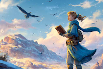 create illustrated fairytale book cover