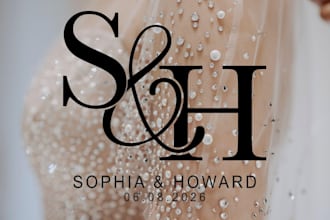 create signature wedding logo, monogram or initials
