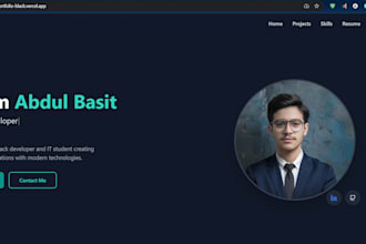 build a modern react and tailwind CSS portfolio website for you