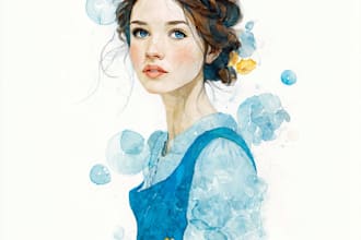 draw watercolor or digital illustration for commercial use