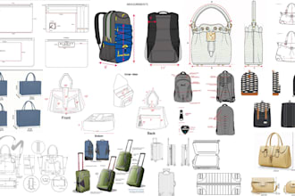 bag design, bag tech pack, handbag, backpack design, tote bag, duffle bag design