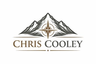 design a custom mountain logo for outdoor brand
