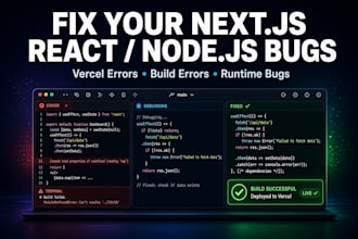 fix nextjs, react, and nodejs bugs or vercel errors