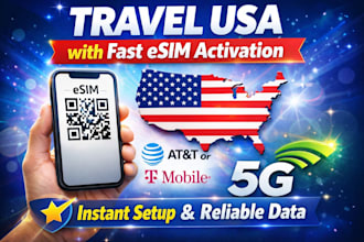 activate USA esim with att or t mobile fast reliable data for travel