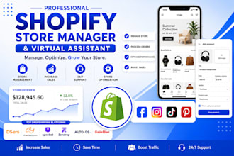 be your shopify store manager and virtual assistant for dropshipping stores