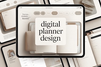 design hyperlinked digital planner, etsy digital product, ipad planner journal