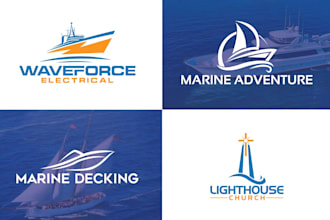 design a modern boat, marine, yacht, shipping brand logo