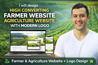 design high converting farmer website, agriculture website with modern logo