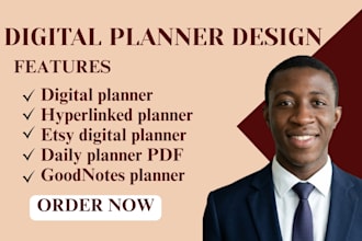 hyperlink planner, digital planner, etsy digital planner, planner, ebook design
