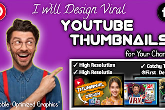 design viral youtube thumbnails and social media posts