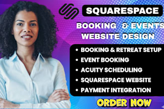 design squarespace booking website acuity scheduling for events and retreats