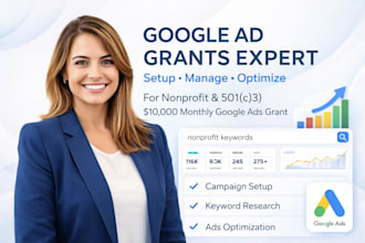 be google ads grant expert setup PPC manage optimize nonprofit nonprofit 501c3