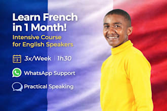 teach french fast with an intensive 1 month speaking course