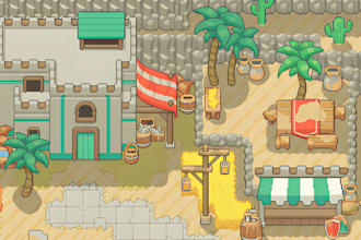 2d top down pixel art tileset rpg game map pixel art background game asset