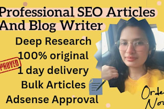 seo friendly articles, blogs for adsense approval within 24 hour