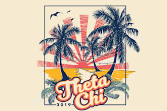 design vintage line art t shirt design