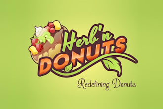 design glamorous donuts gone wild logo with food brand