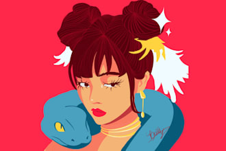 create a unique stylized character illustration