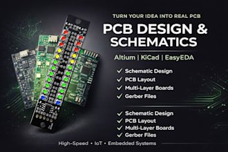 design custom pcb board schematics, pcb layout design on altium, kicad, easyeda
