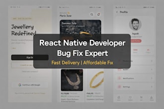 fix react native bugs and develop mobile apps