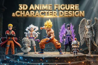 sculpt 3d anime figure, action figure, cartoon character statue for 3d printing