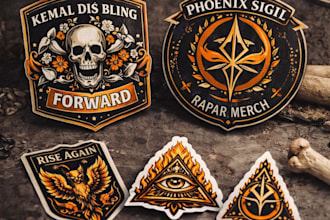design symbolic emblem sigil or sticker for your brand