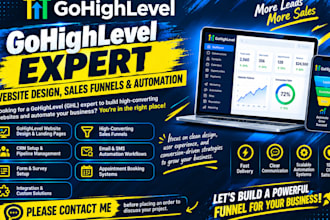 do gohighlevel website design, sales funnel automation, go high level expert