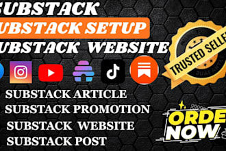do substack setup, substack website, article ,promotion