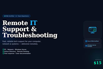 provide remote IT support and troubleshooting for your computer or networ