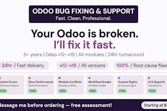 fix your odoo bugs, errors and performance issues fast
