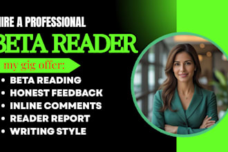 beta read your manuscript or review your book as a reader