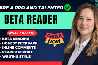 beta read your manuscript or review your book as a reader