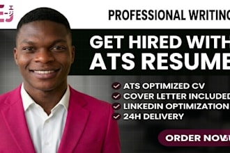 write ats resume, CV, cover letter, executive resume,  and linkedin in 24 hours